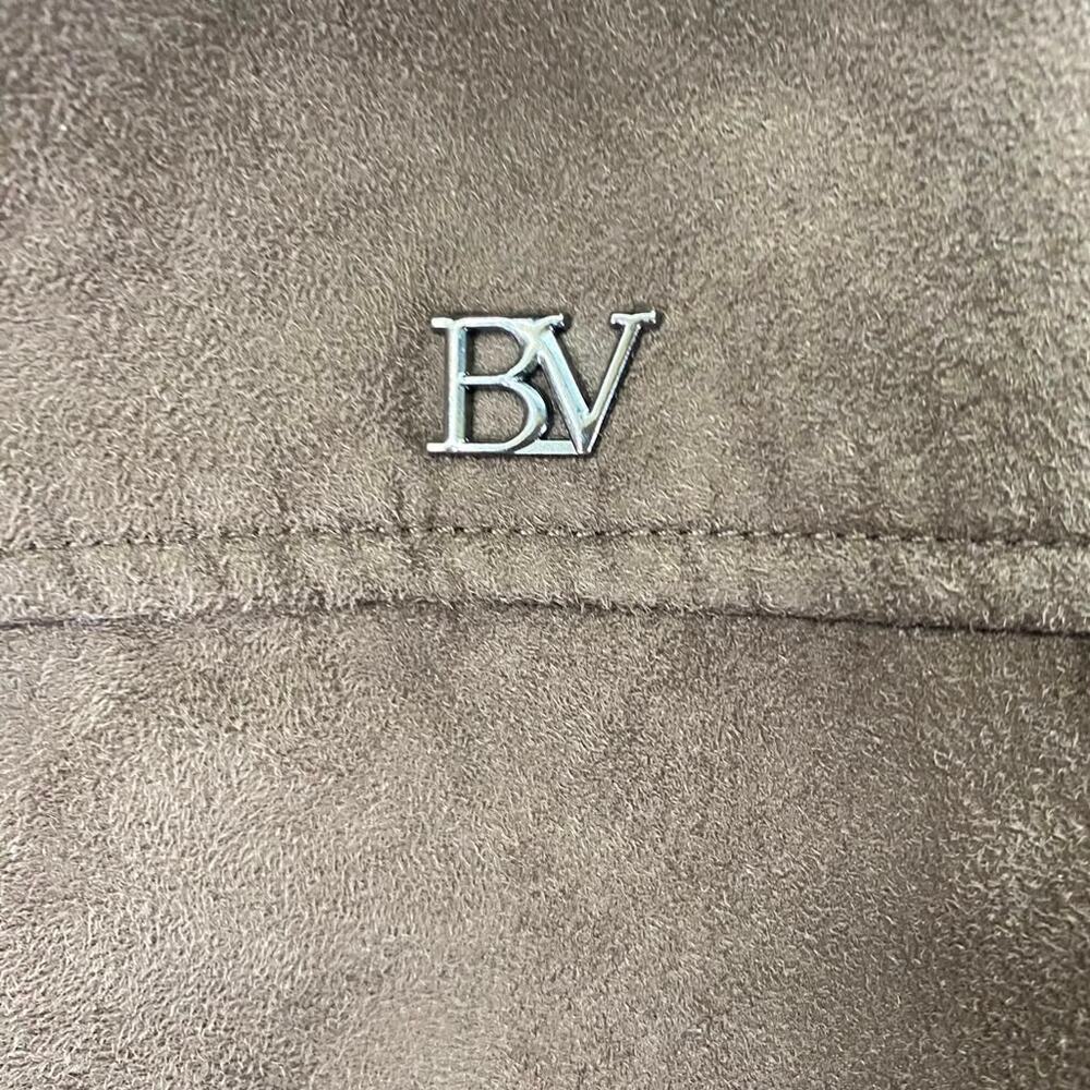 BV Clothing Men's Chocolate Brown Suede/Leather Jacket Flat Collar Sz L - Picture 6 of 10